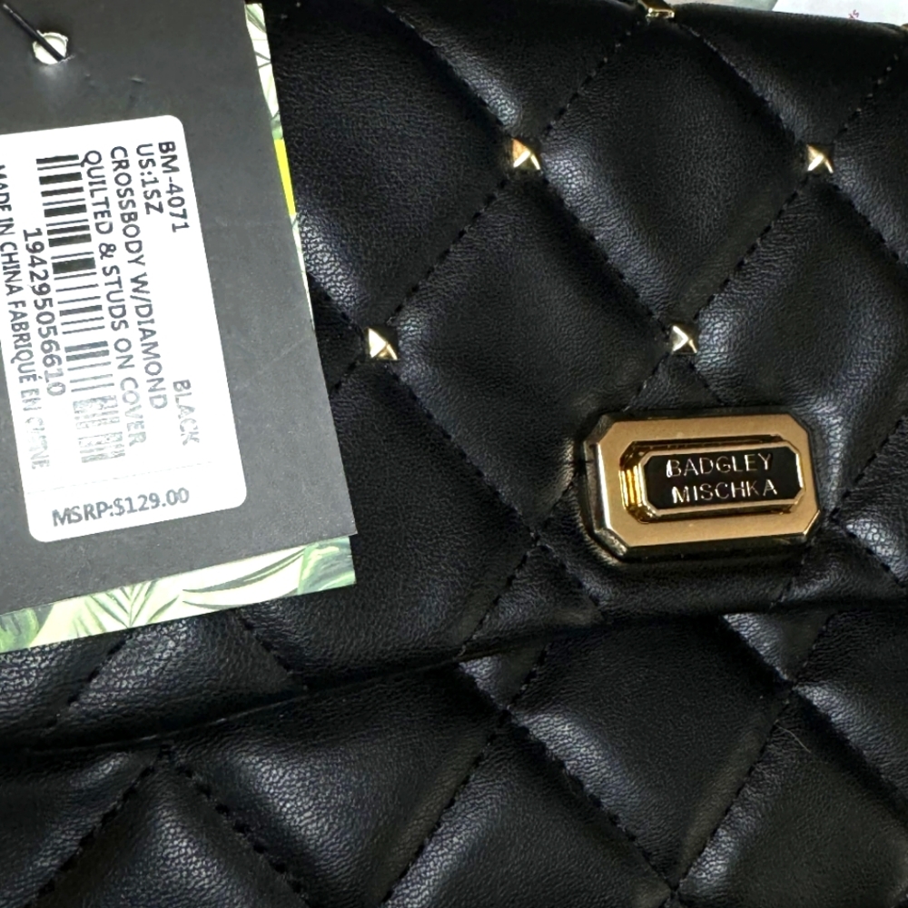 Badgley Mischka Diamond Quilted Studs Crossbody - NWT - Picture 15 of 15